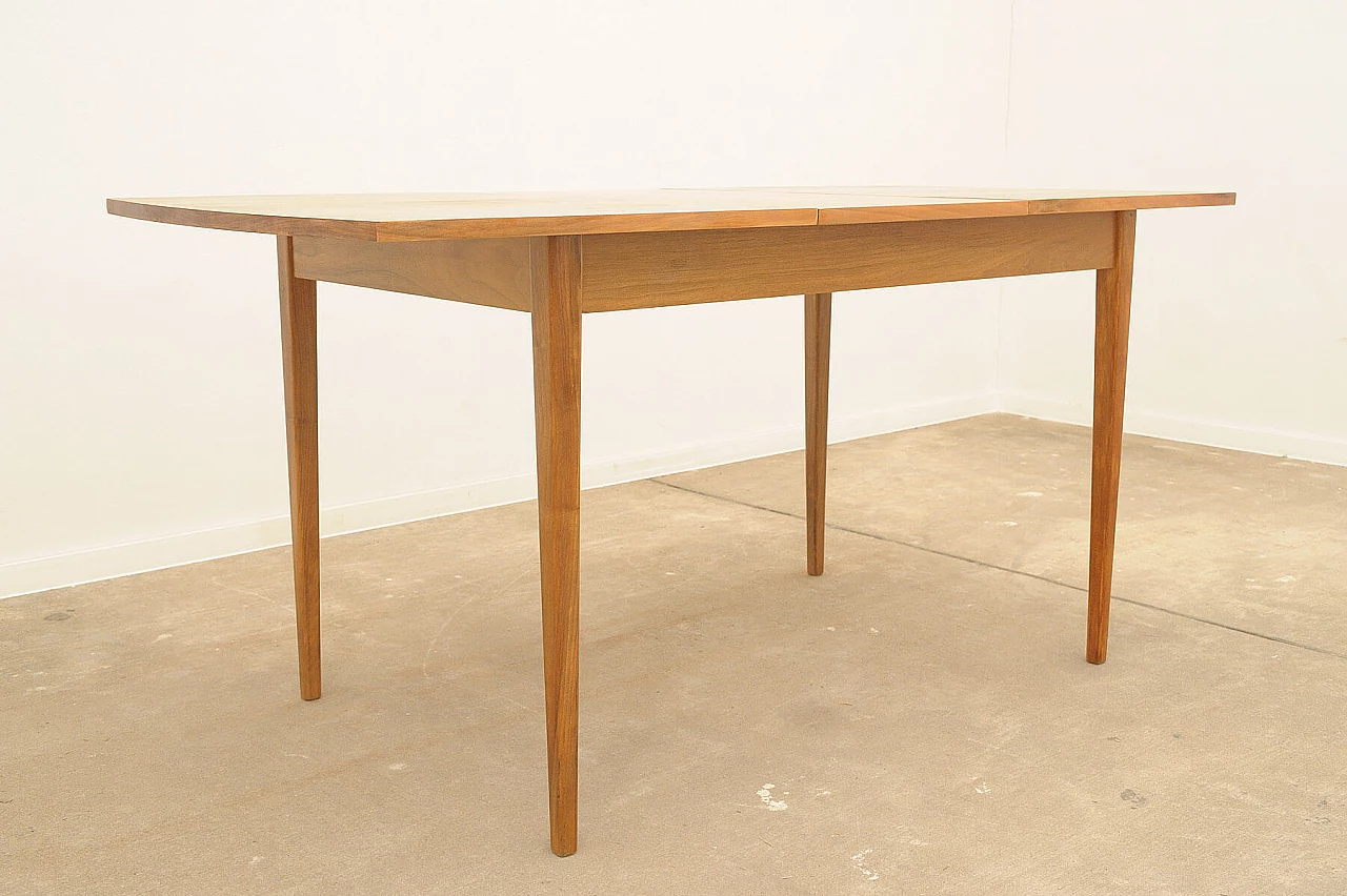 Czechoslovakian beech and walnut extendable table, 1970s 7