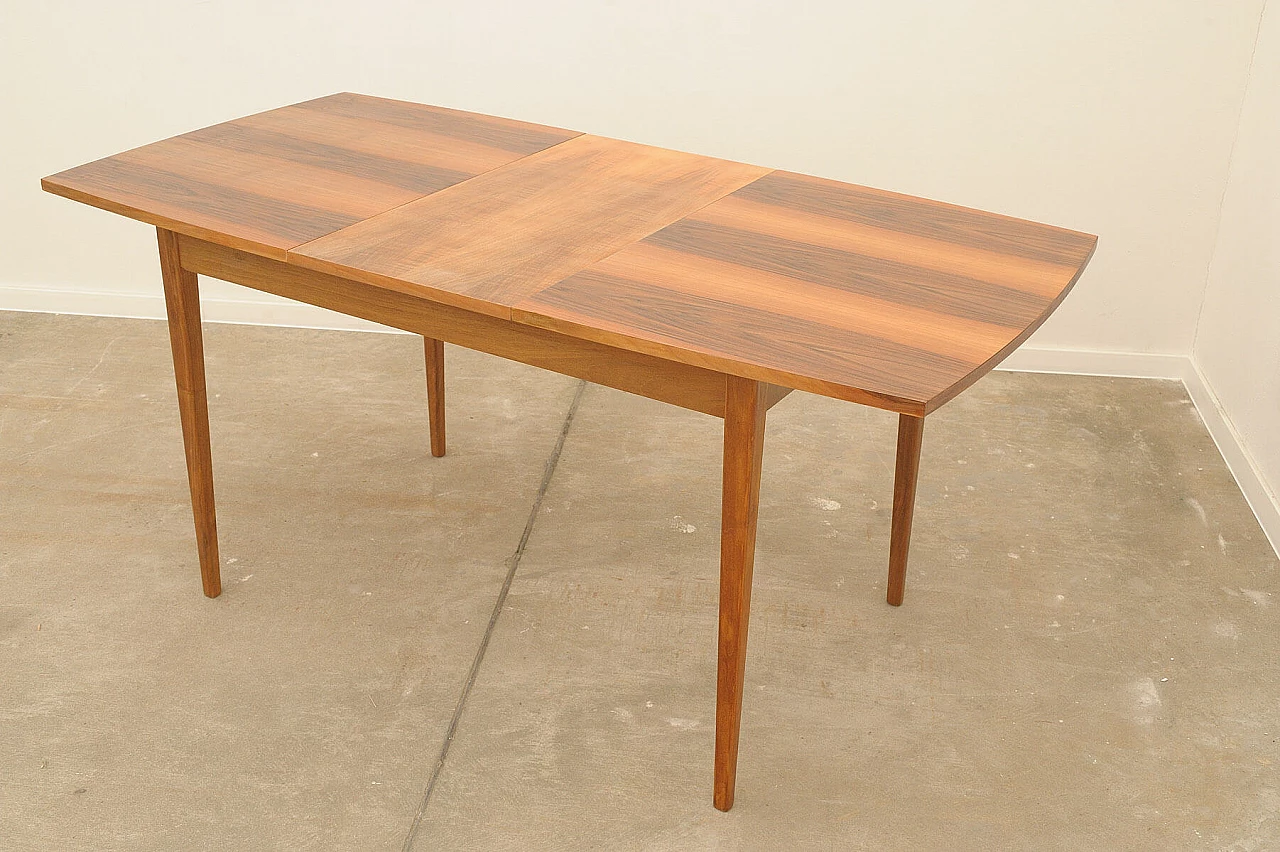 Czechoslovakian beech and walnut extendable table, 1970s 8