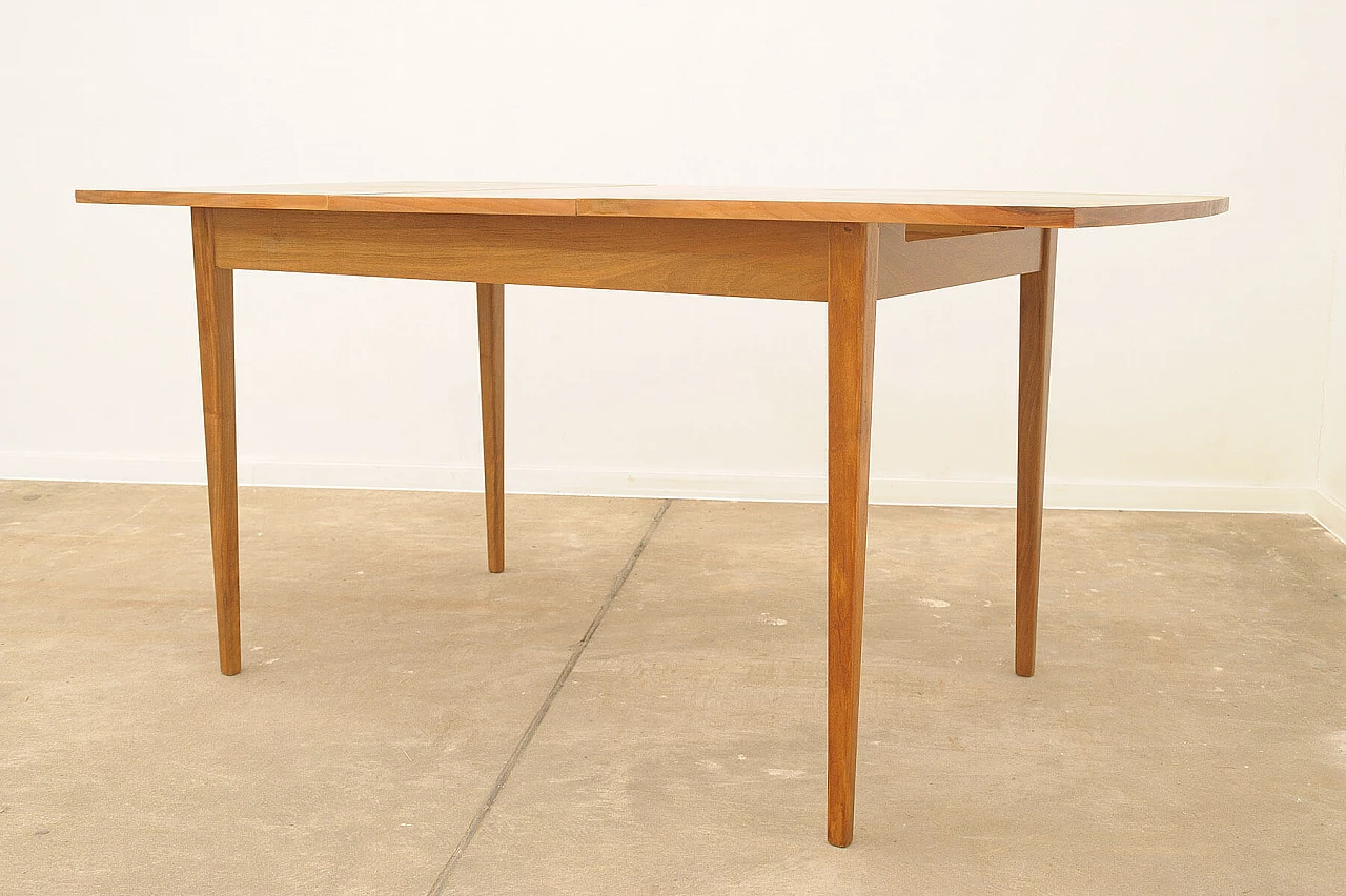 Czechoslovakian beech and walnut extendable table, 1970s 9