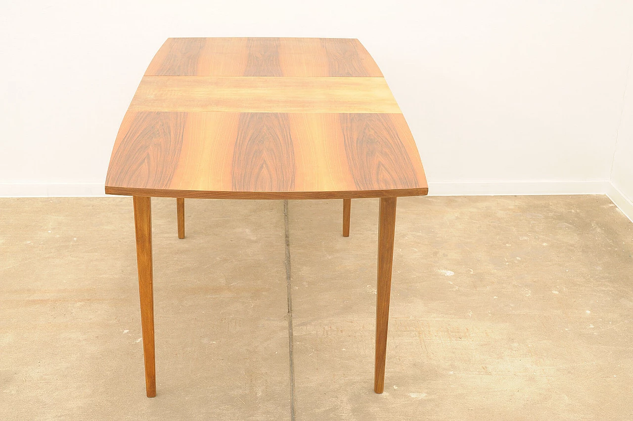 Czechoslovakian beech and walnut extendable table, 1970s 10