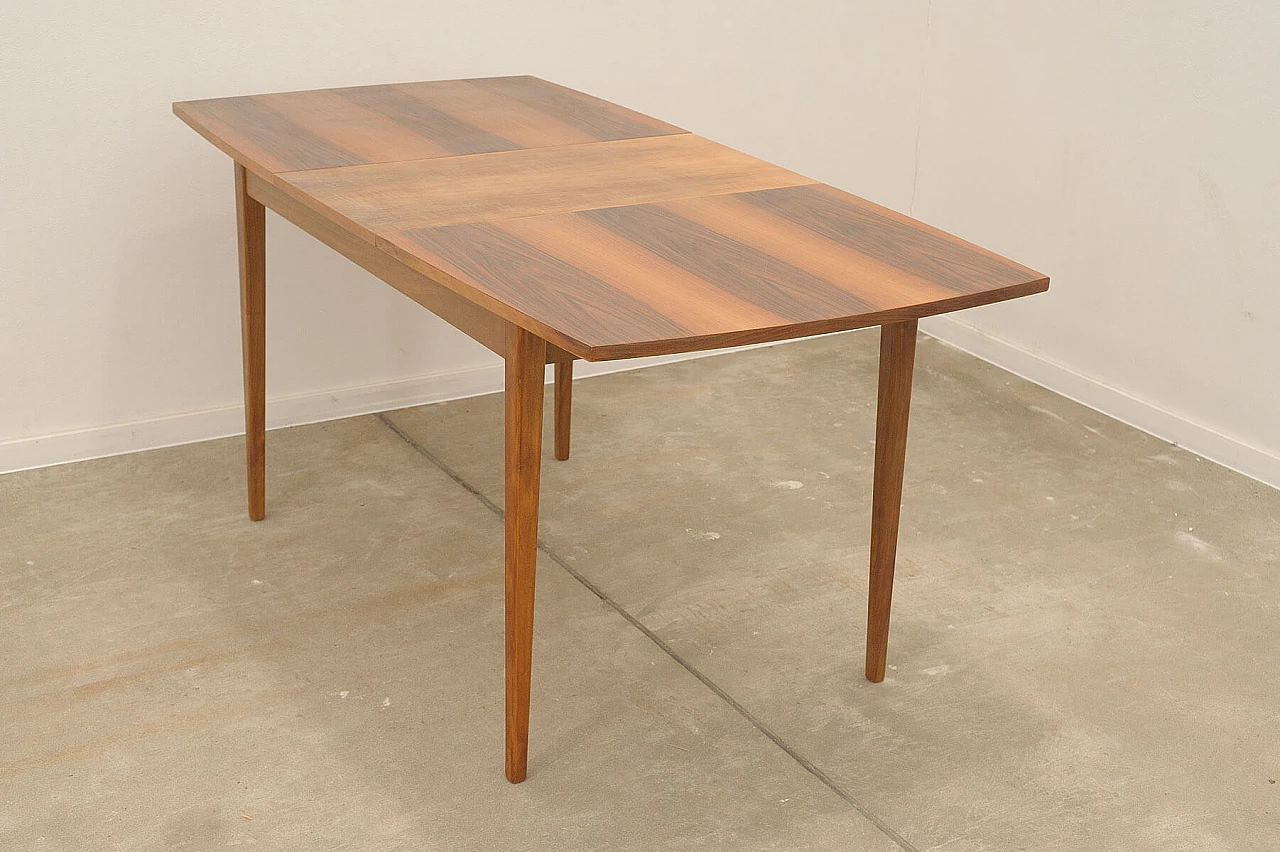 Czechoslovakian beech and walnut extendable table, 1970s 13