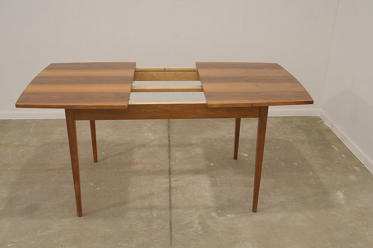 Czechoslovakian beech and walnut extendable table, 1970s 14