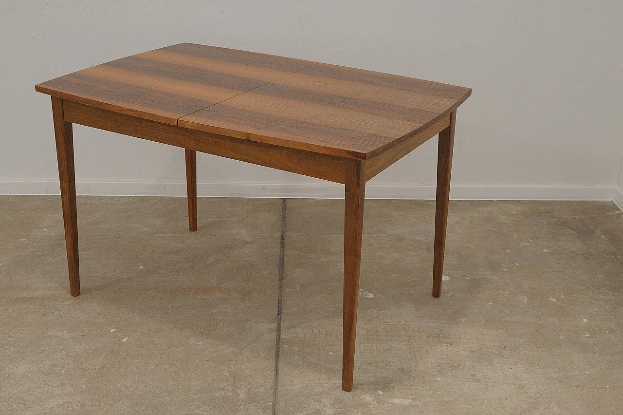 Czechoslovakian beech and walnut extendable table, 1970s 16