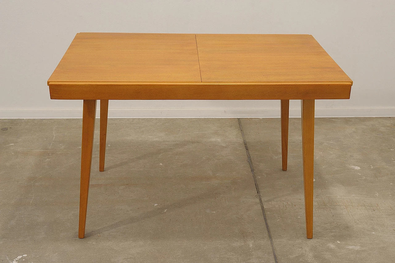 Folding ash and beech table by František Jirák for Tatra Nábytok, 1970s 2