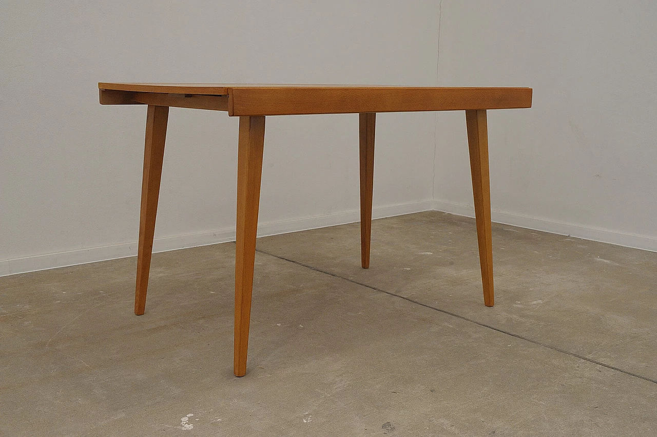 Folding ash and beech table by František Jirák for Tatra Nábytok, 1970s 5