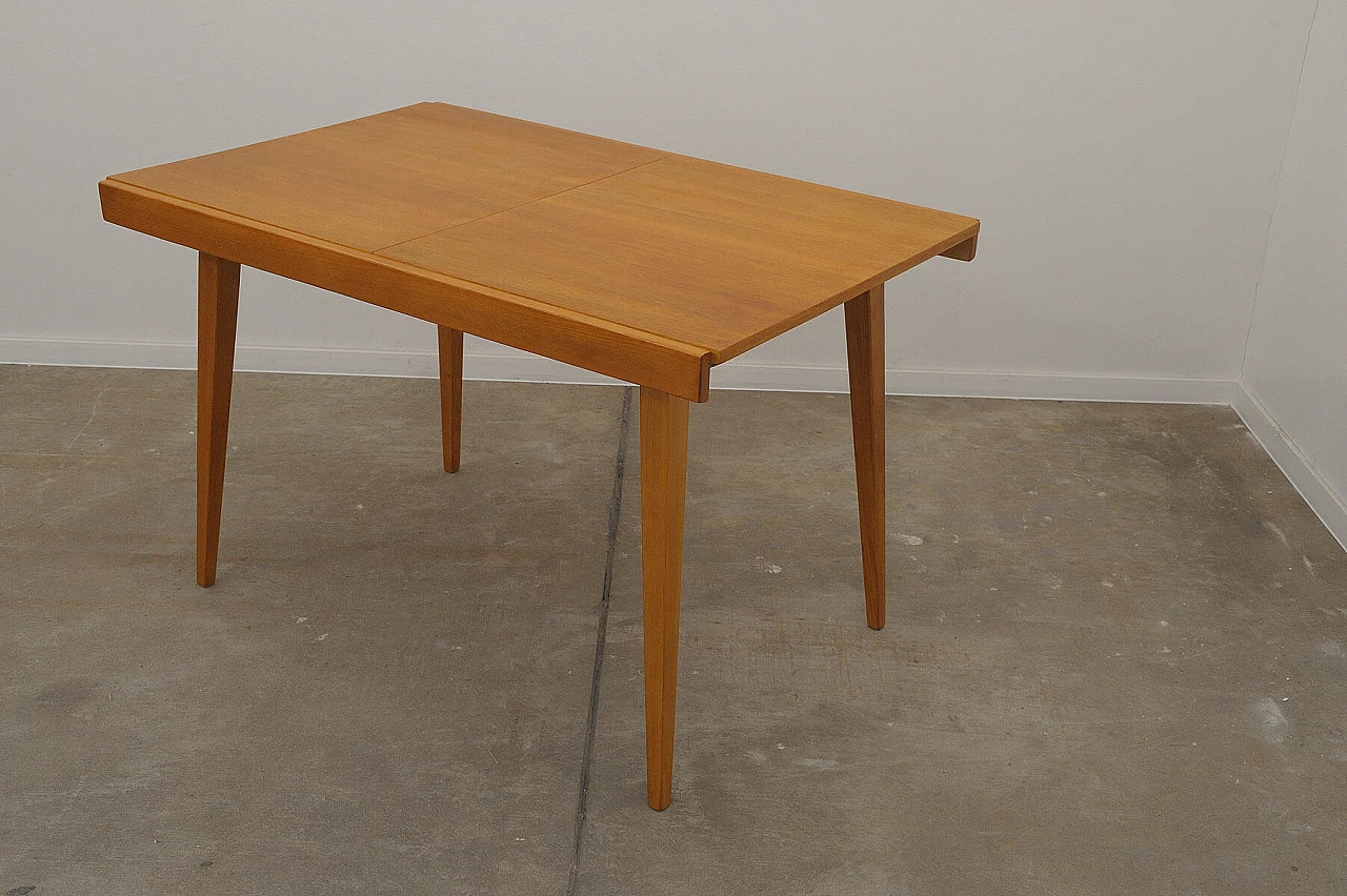 Folding ash and beech table by František Jirák for Tatra Nábytok, 1970s 6