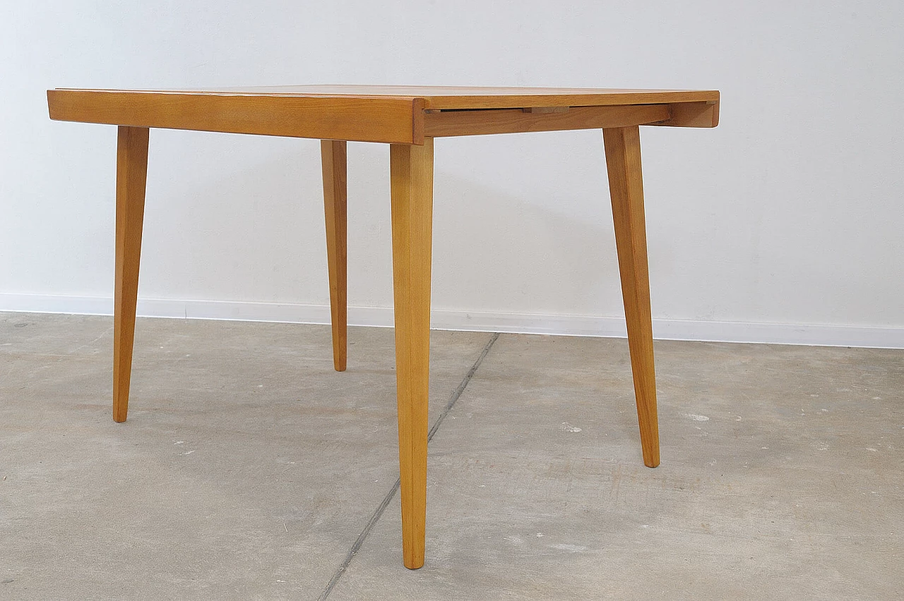 Folding ash and beech table by František Jirák for Tatra Nábytok, 1970s 7