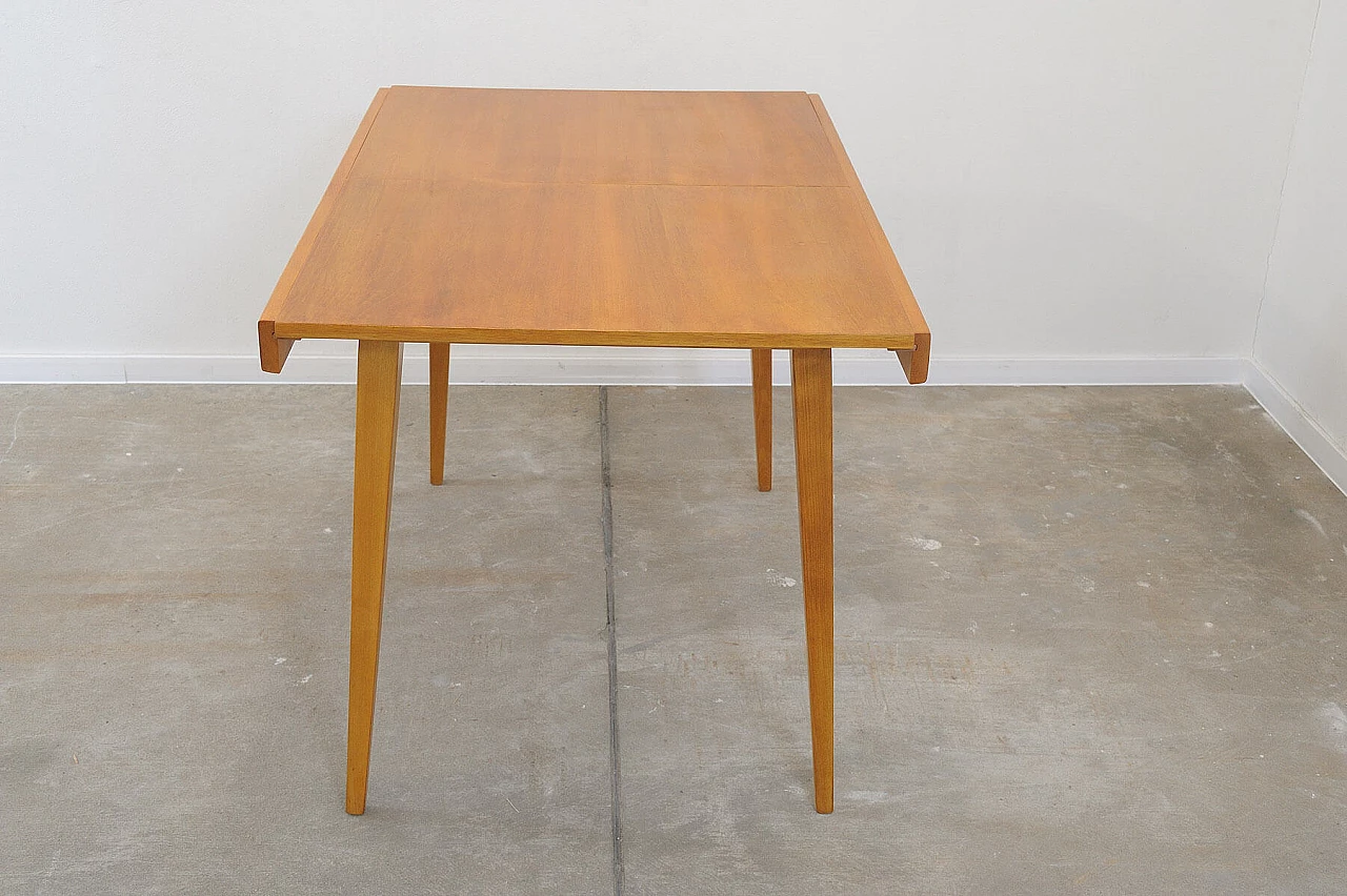 Folding ash and beech table by František Jirák for Tatra Nábytok, 1970s 8