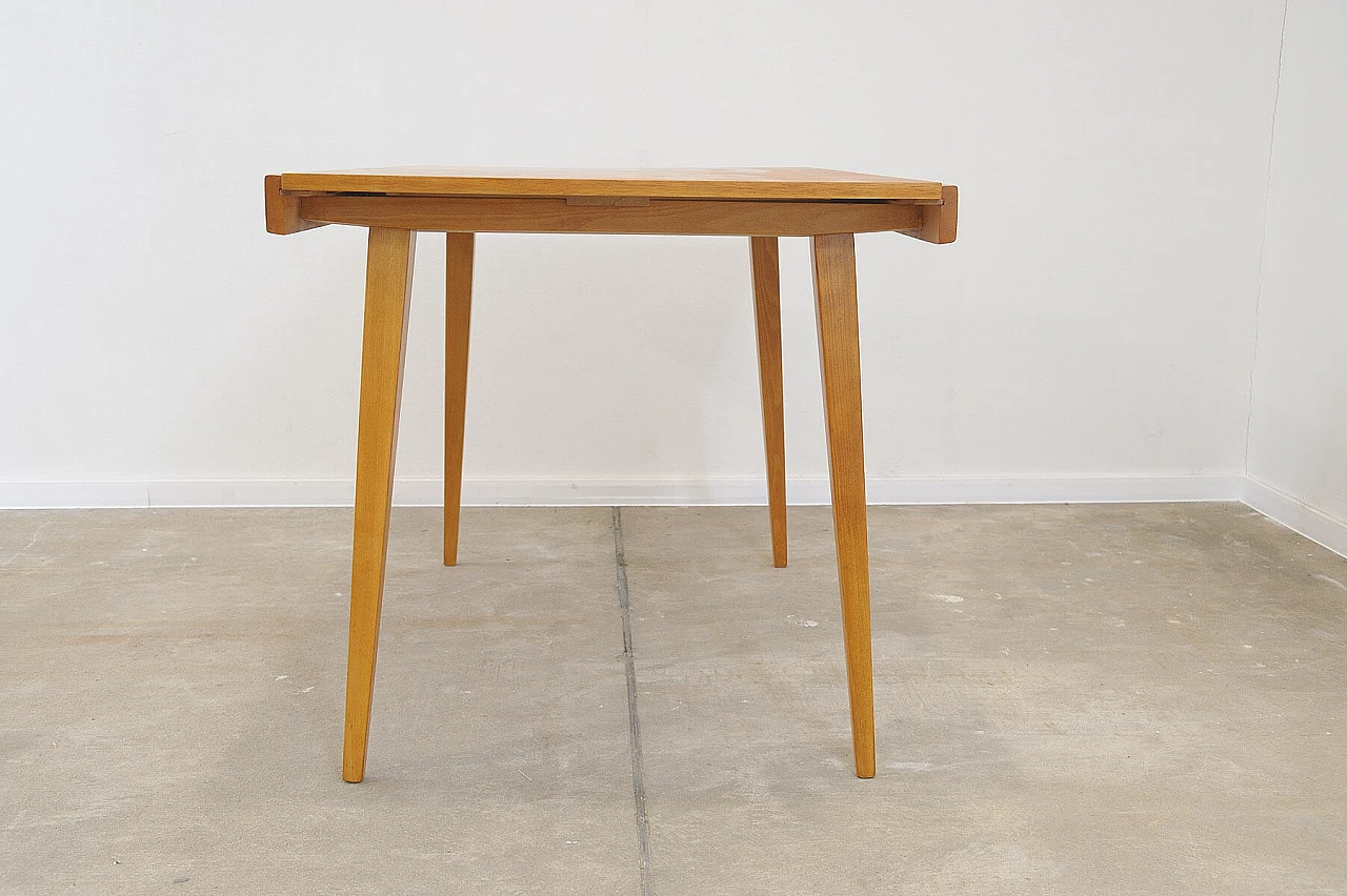 Folding ash and beech table by František Jirák for Tatra Nábytok, 1970s 9