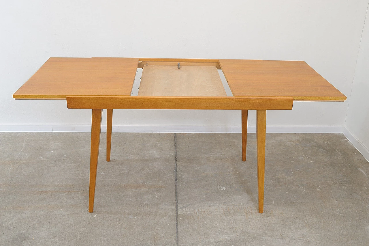 Folding ash and beech table by František Jirák for Tatra Nábytok, 1970s 10