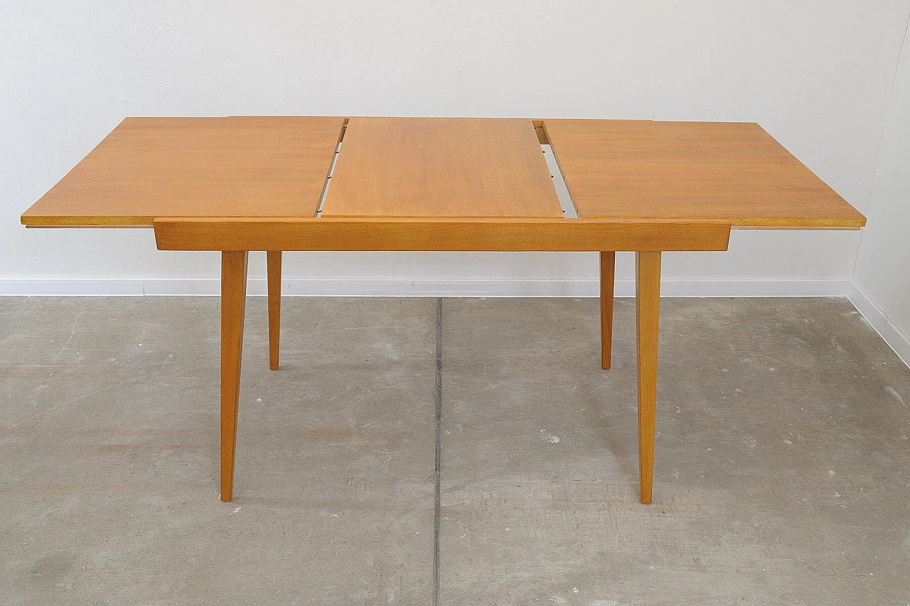 Folding ash and beech table by František Jirák for Tatra Nábytok, 1970s 11