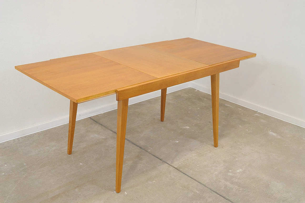 Folding ash and beech table by František Jirák for Tatra Nábytok, 1970s 14