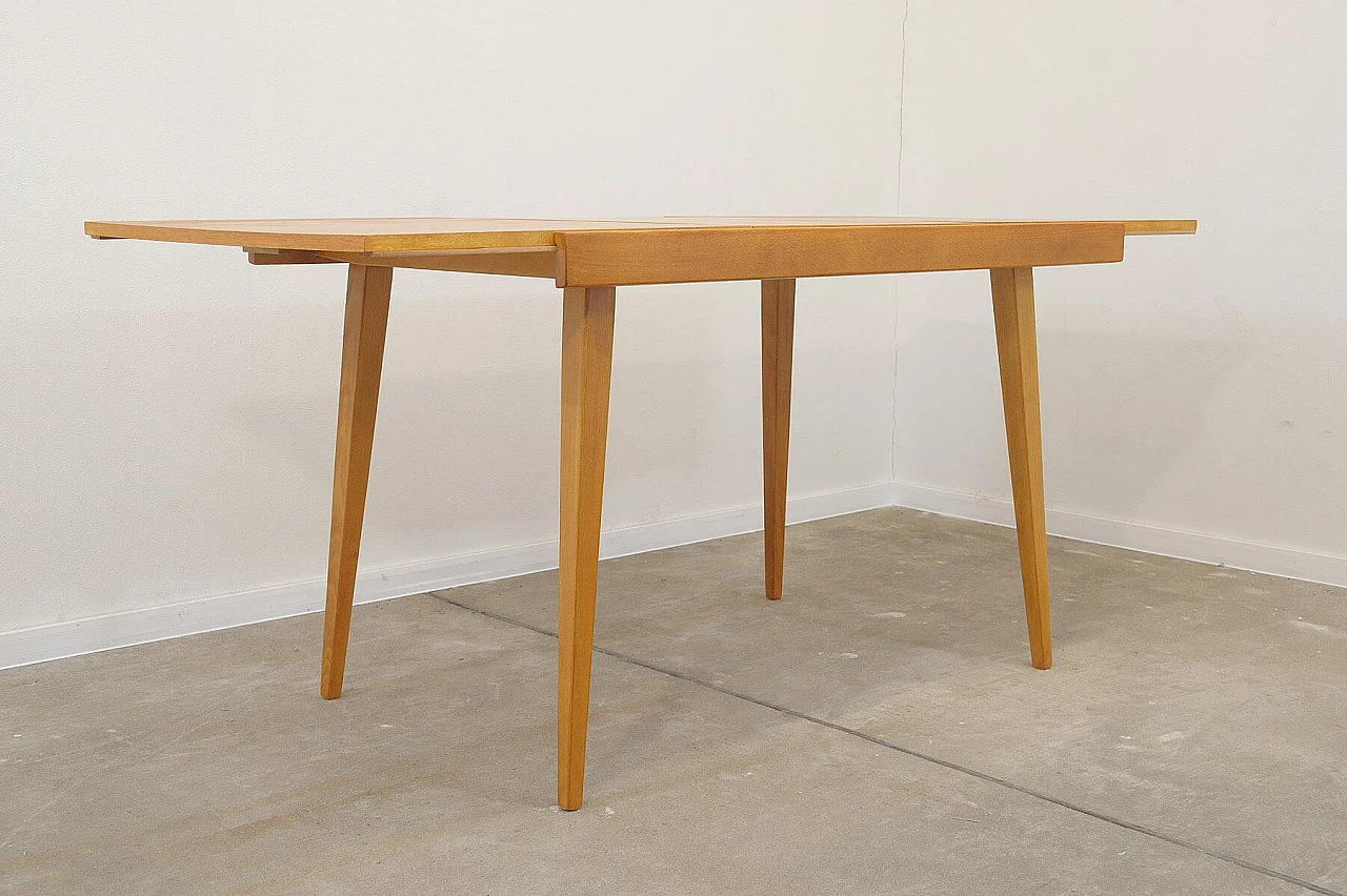 Folding ash and beech table by František Jirák for Tatra Nábytok, 1970s 15
