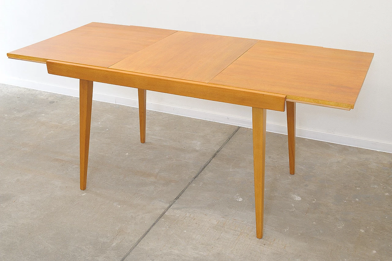 Folding ash and beech table by František Jirák for Tatra Nábytok, 1970s 16