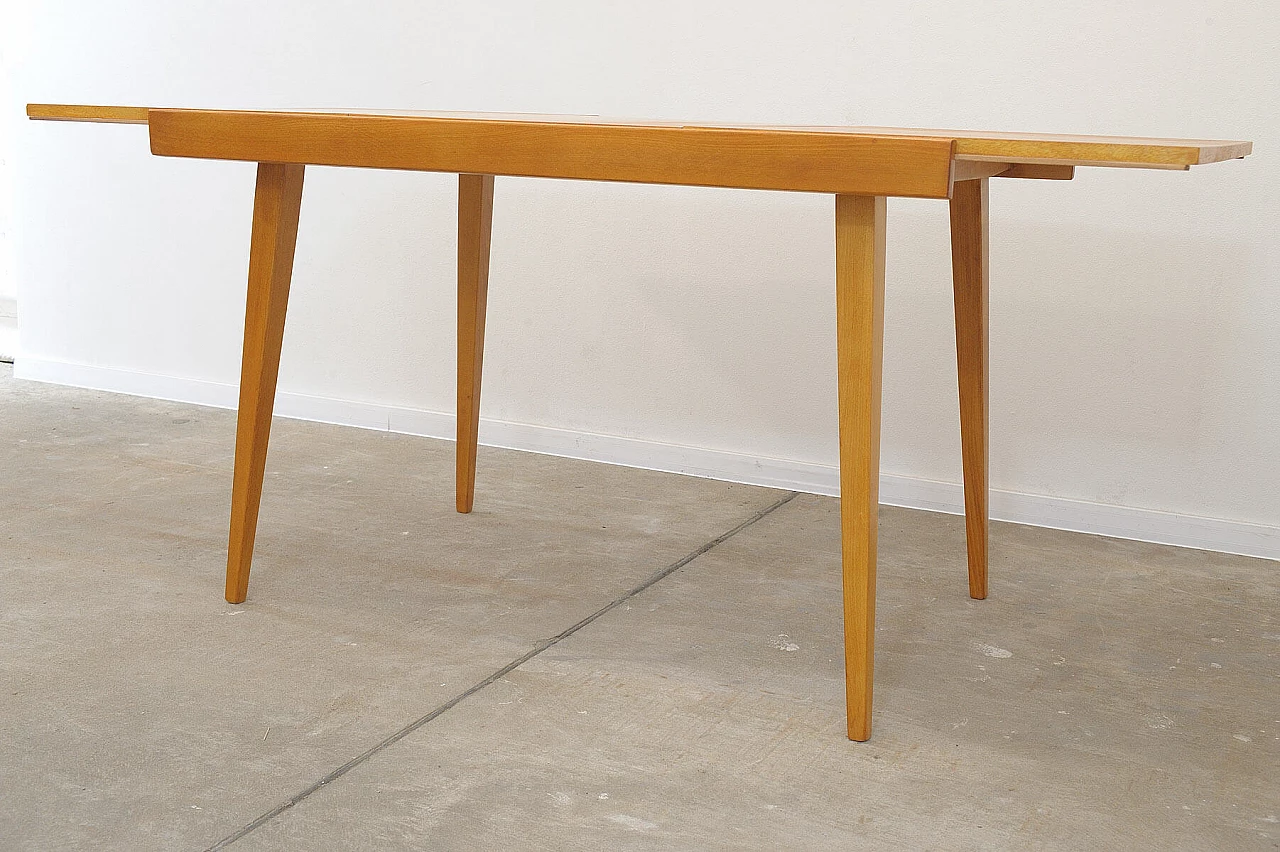 Folding ash and beech table by František Jirák for Tatra Nábytok, 1970s 17