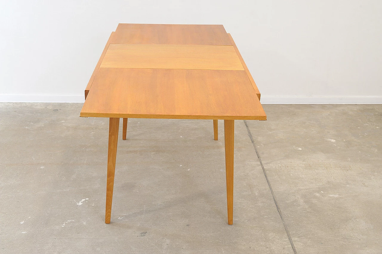 Folding ash and beech table by František Jirák for Tatra Nábytok, 1970s 18