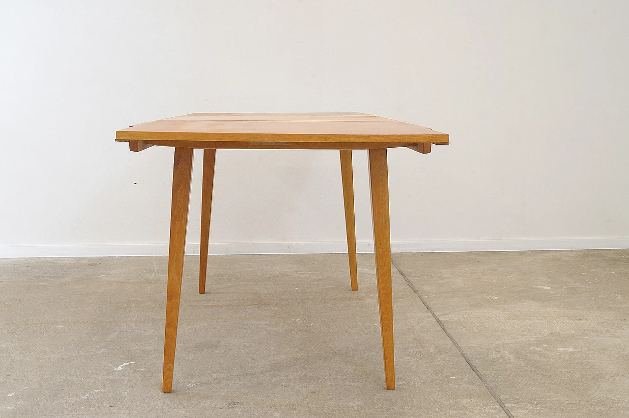 Folding ash and beech table by František Jirák for Tatra Nábytok, 1970s 19