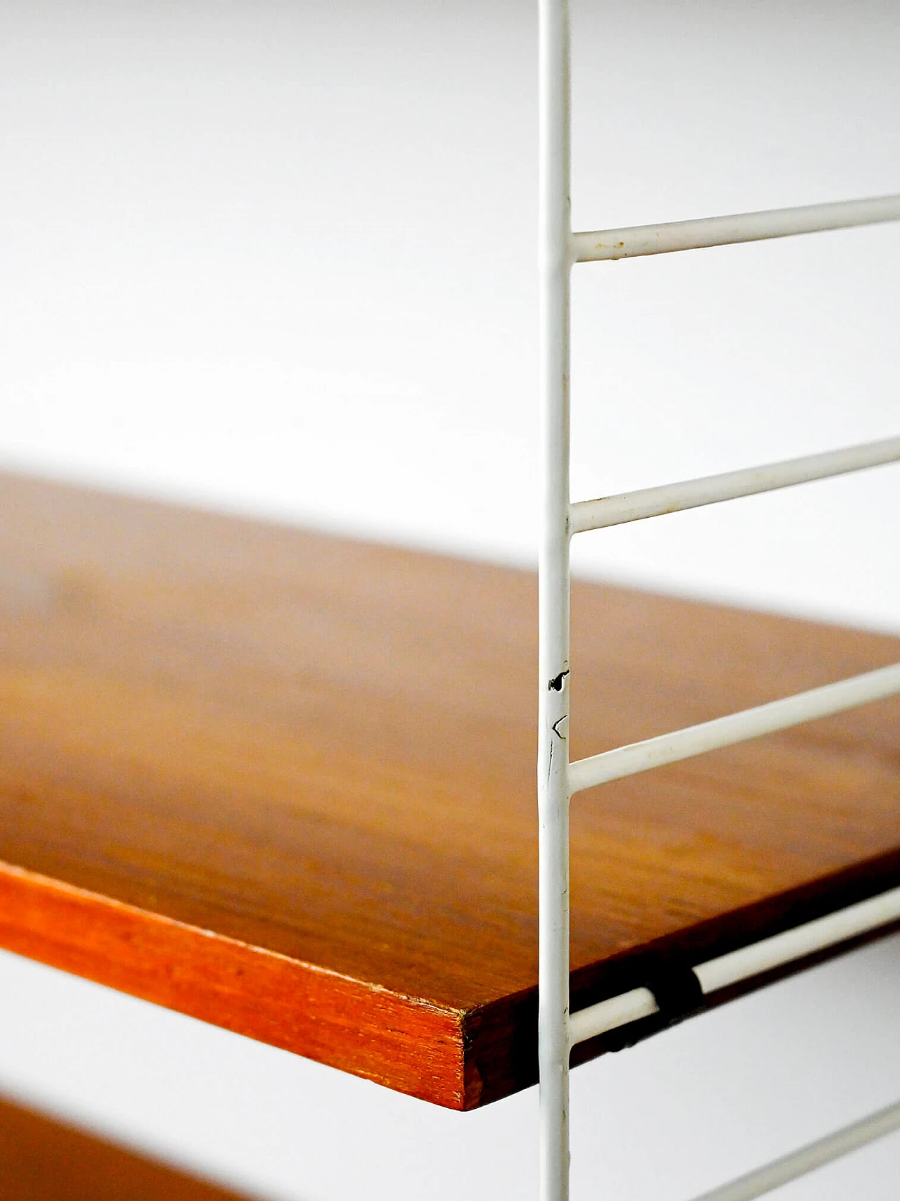 Swedish wall-mounted bookcase with wooden shelves, 1960s 8