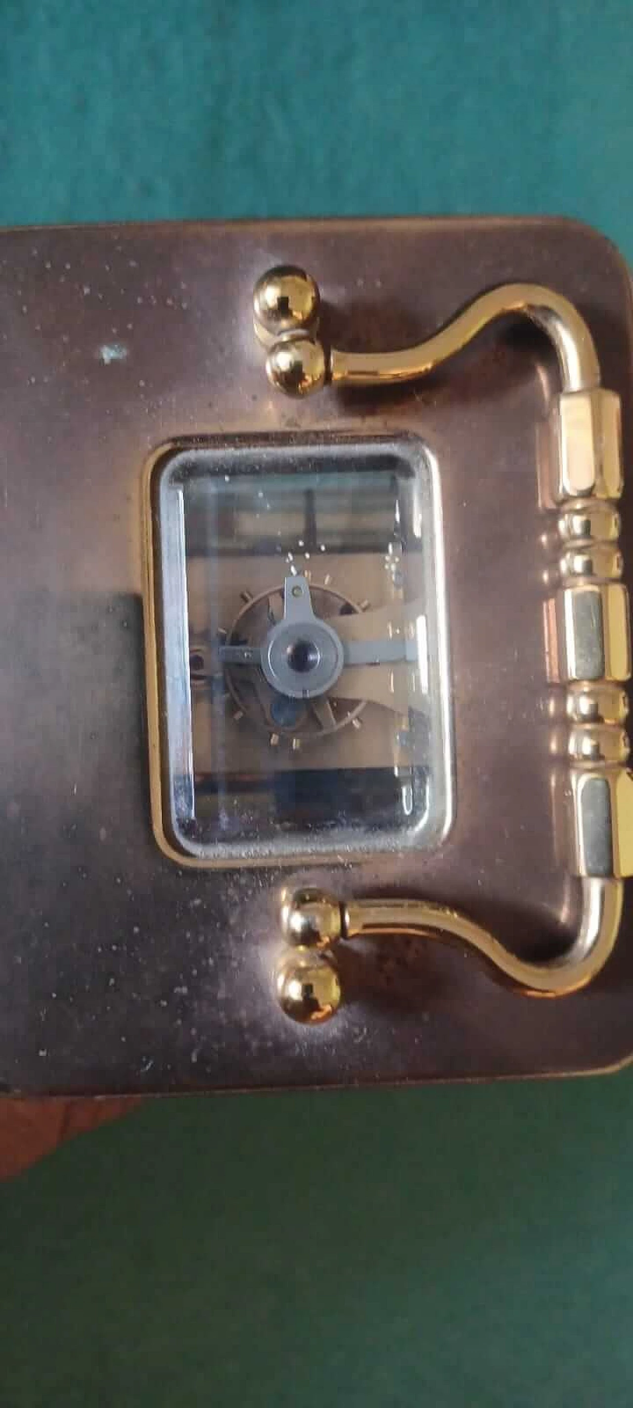 Gilded brass and glass Swiza Windsor carriage clock, 1970s 5