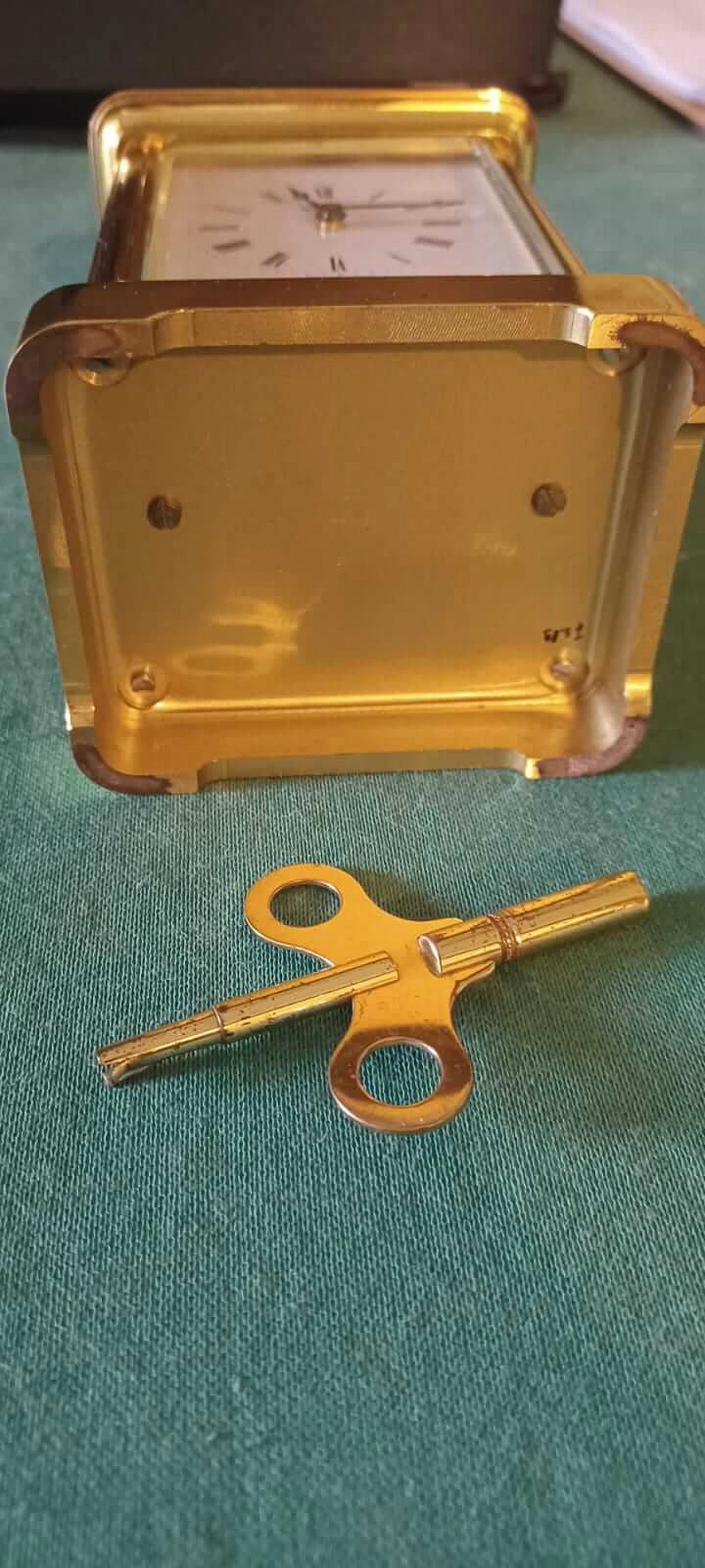 Gilded brass and glass Swiza Windsor carriage clock, 1970s 6