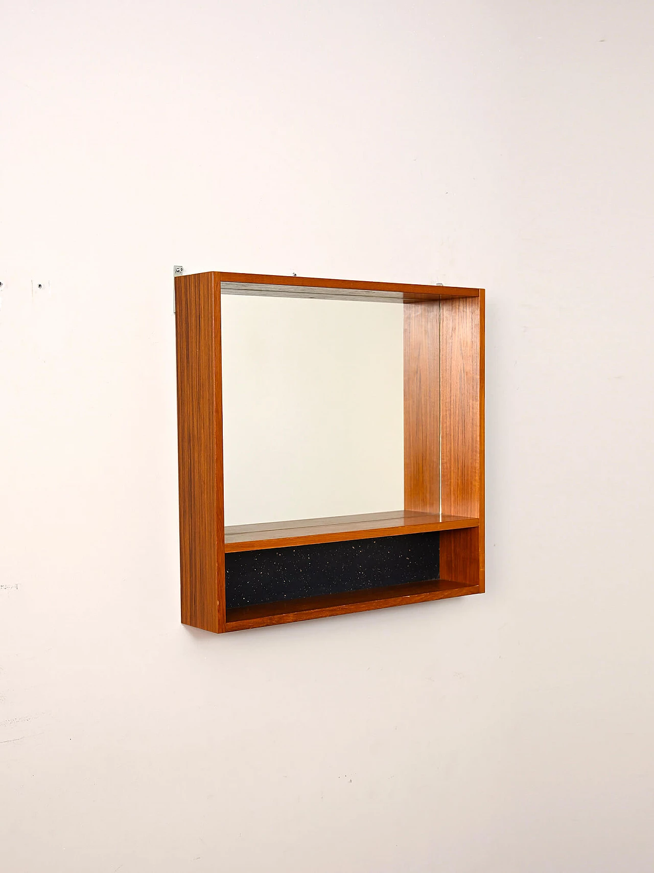 Teak mirror with shelf, 1960s 1