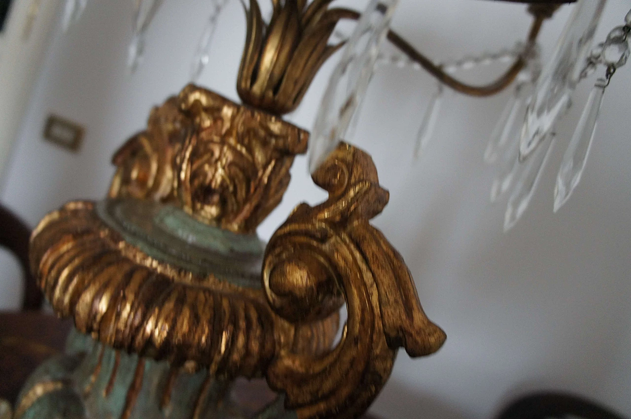 Wood table lamp with crystal elements 2