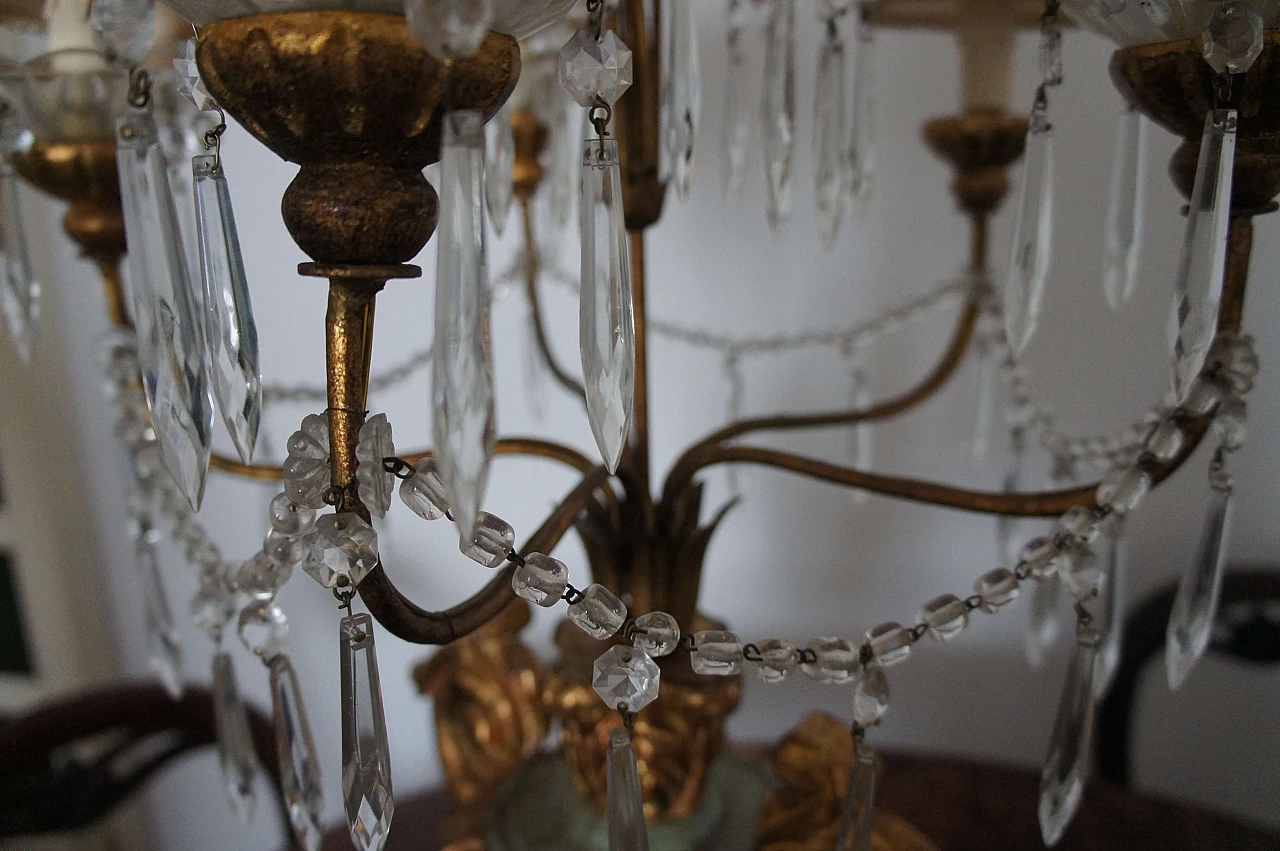 Wood table lamp with crystal elements 5