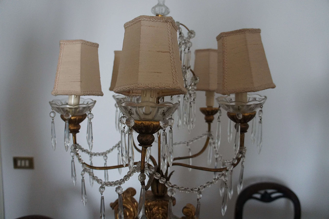 Wood table lamp with crystal elements 6