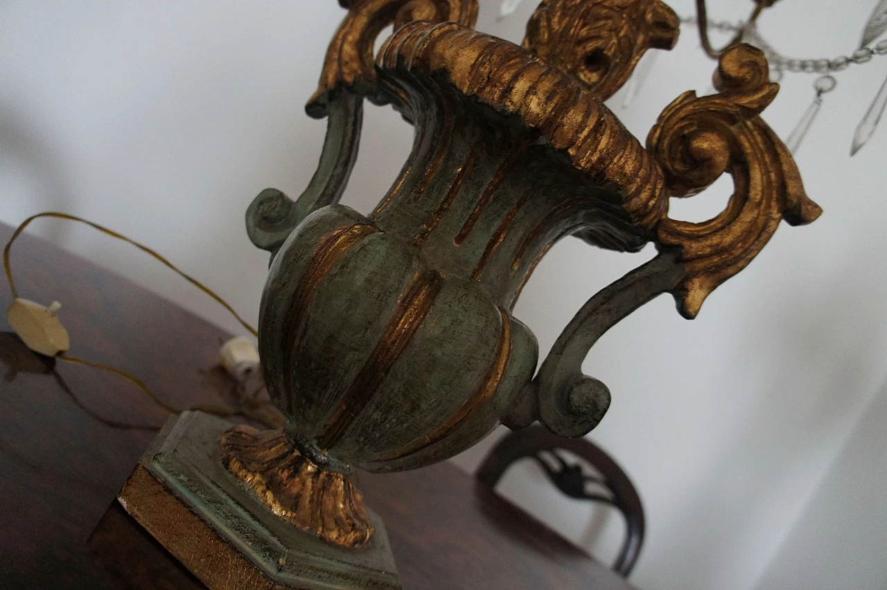 Wood table lamp with crystal elements 7