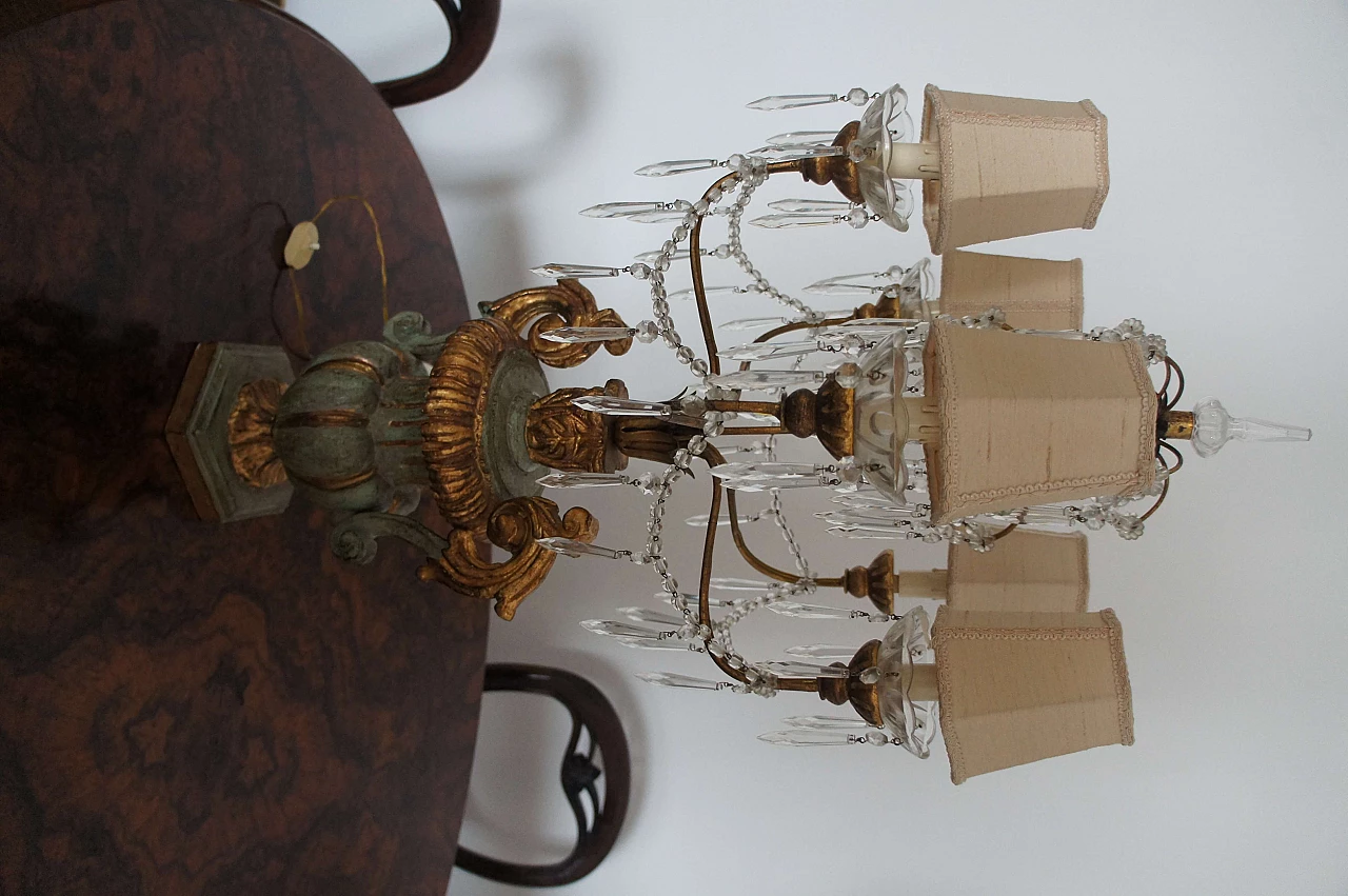 Wood table lamp with crystal elements 8