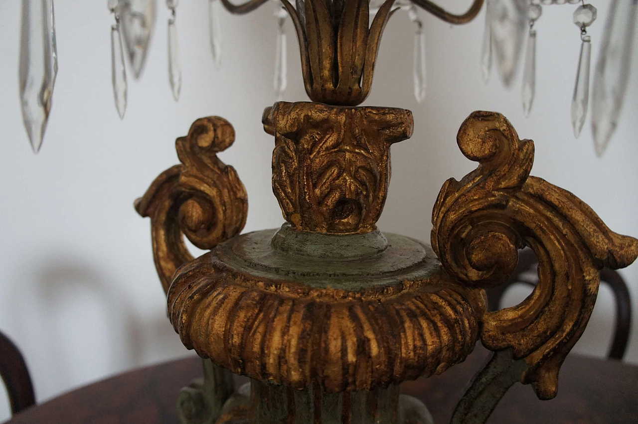 Wood table lamp with crystal elements 12