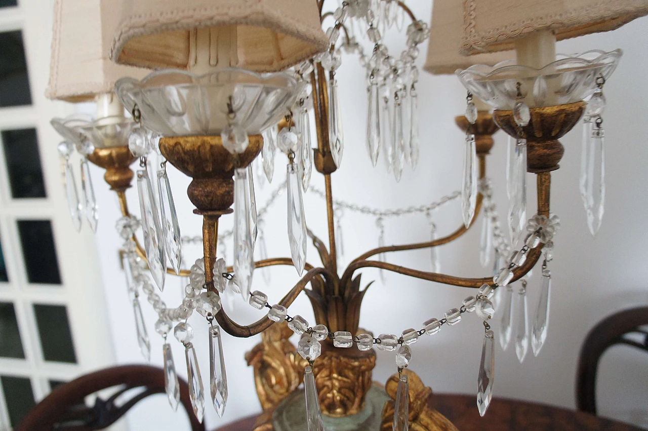 Wood table lamp with crystal elements 13