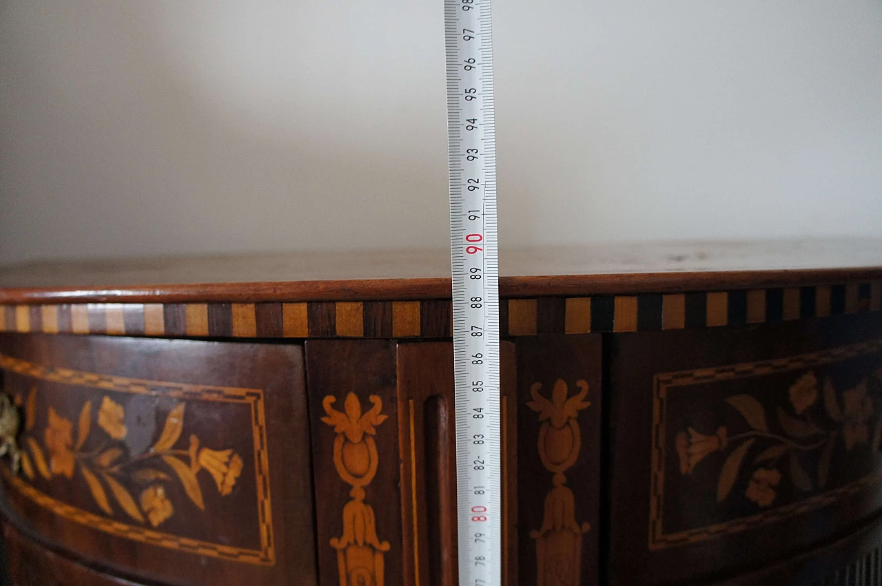 Wooden corner console table with inlays, early 20th century 13