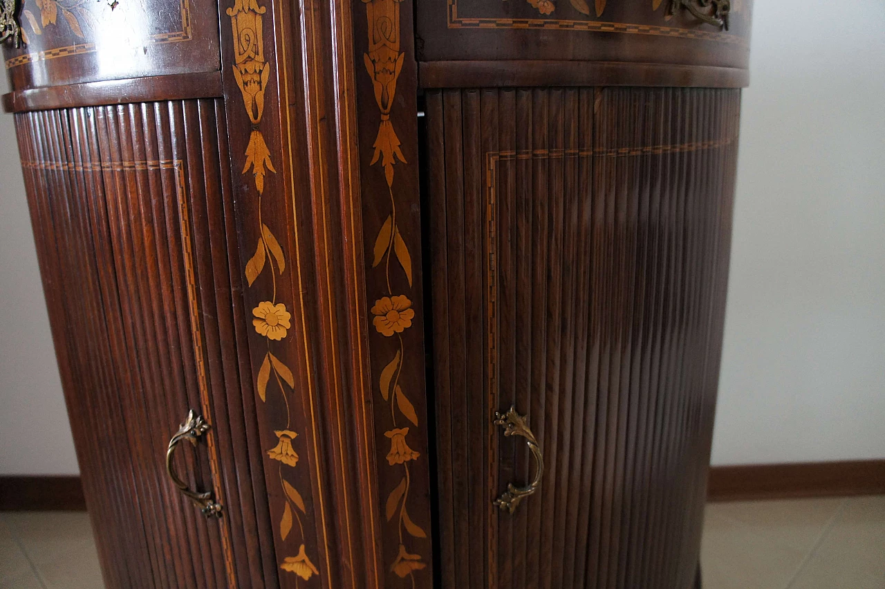 Wooden corner console table with inlays, early 20th century 17