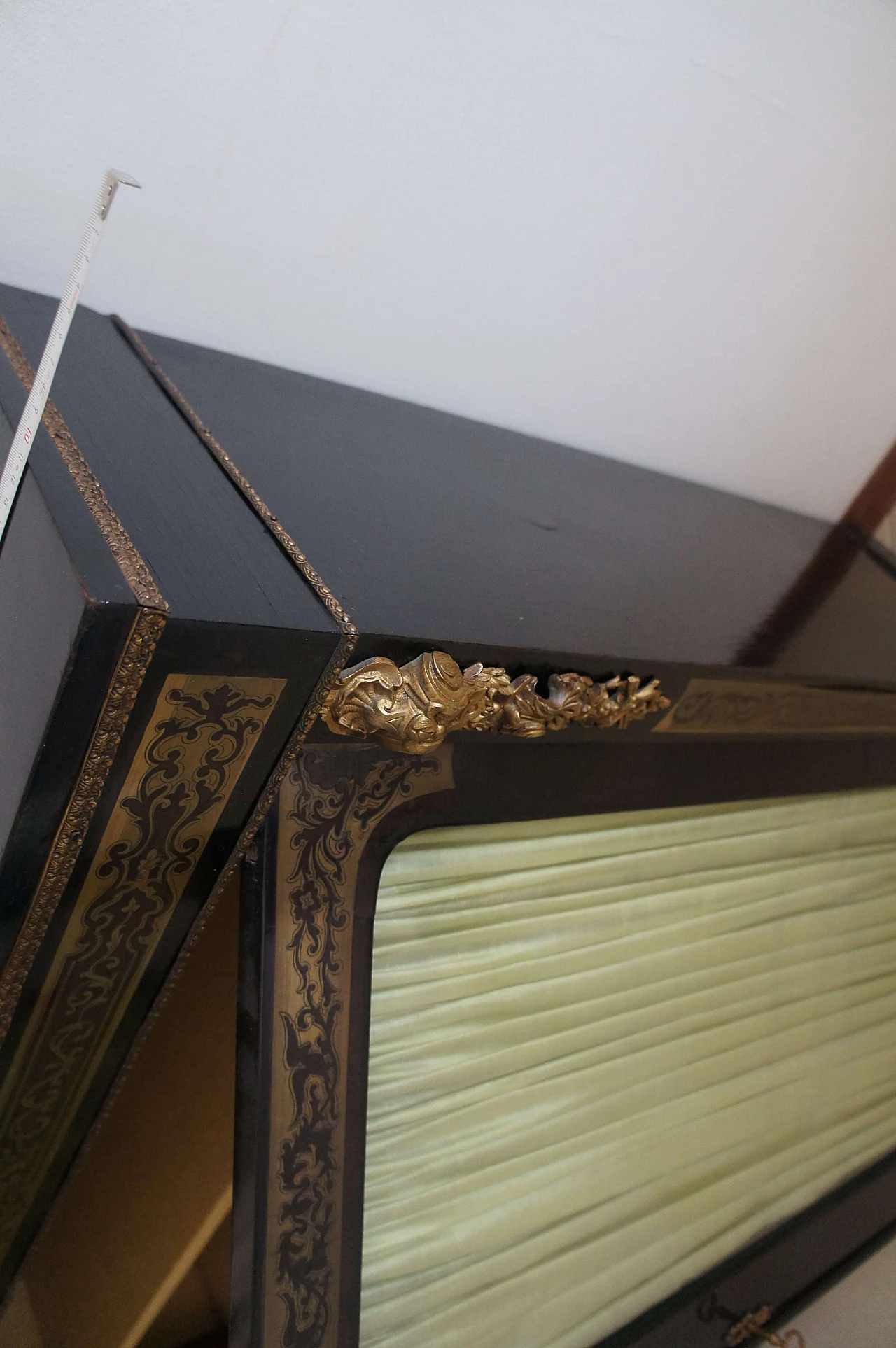 Ebony and walnut sideboard with showcase in the style of Andre Charles Boulle, 19th century 7