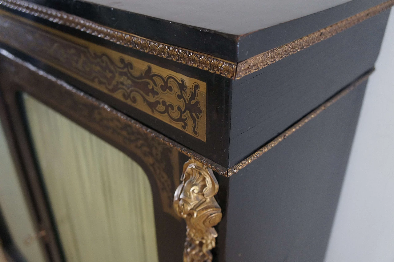 Ebony and walnut sideboard with showcase in the style of Andre Charles Boulle, 19th century 11