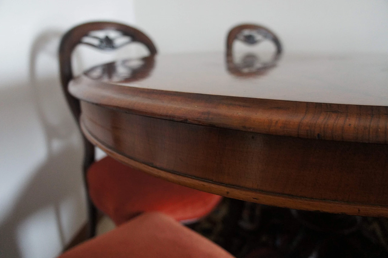 Oval Louis Philippe table in briarwood slabs, 19th century 1