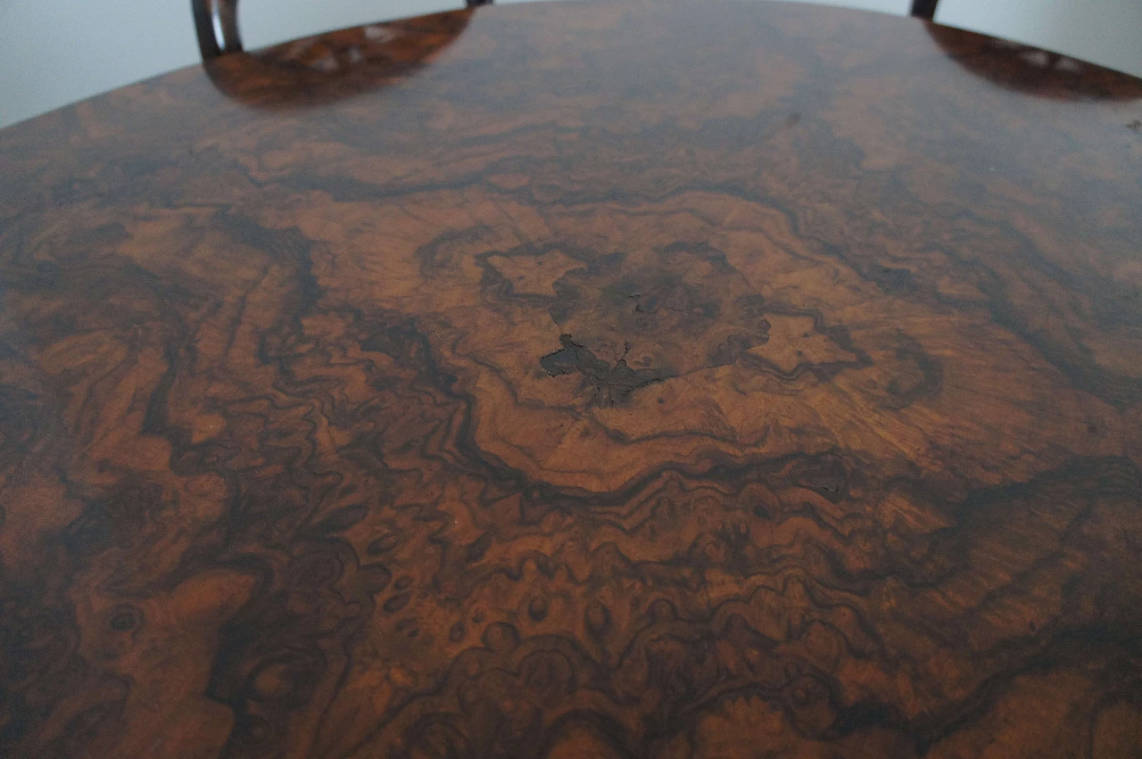 Oval Louis Philippe table in briarwood slabs, 19th century 7