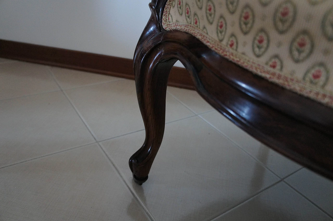 Pair of Louis Philippe style rosewood armchairs, 19th century 6