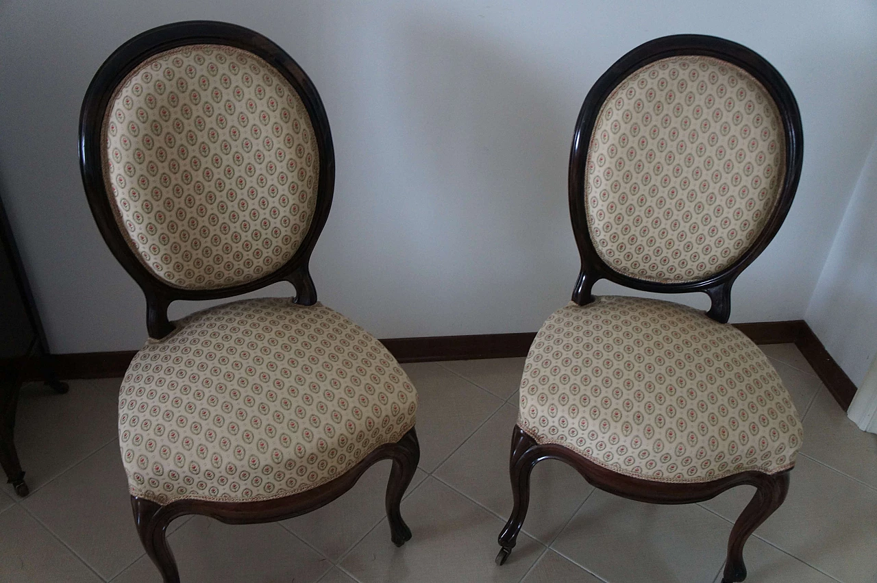 Pair of rosewood chairs in Louis Philippe style, 19th century 4