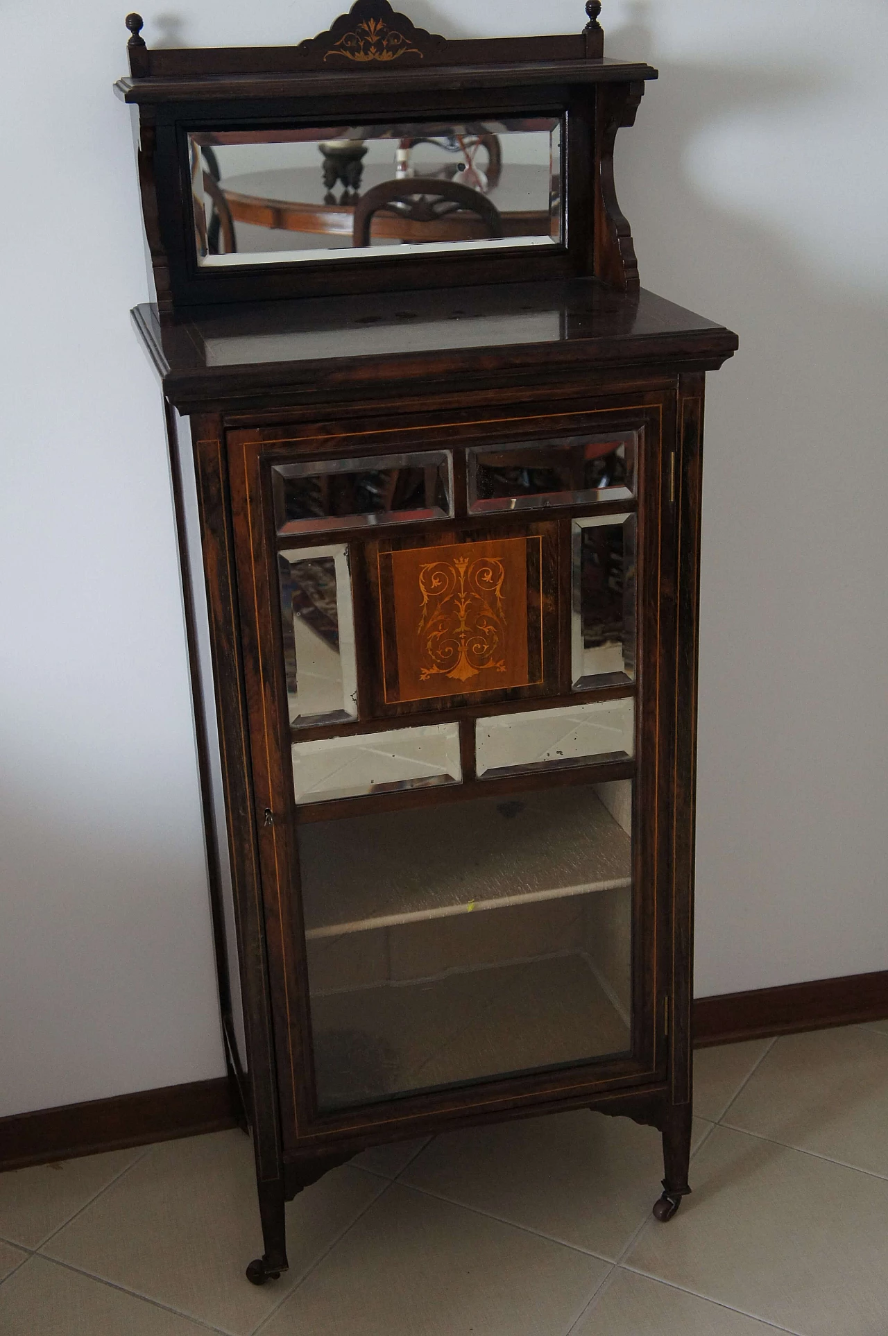 English Edwardian sideboard with display case, late 19th century 3