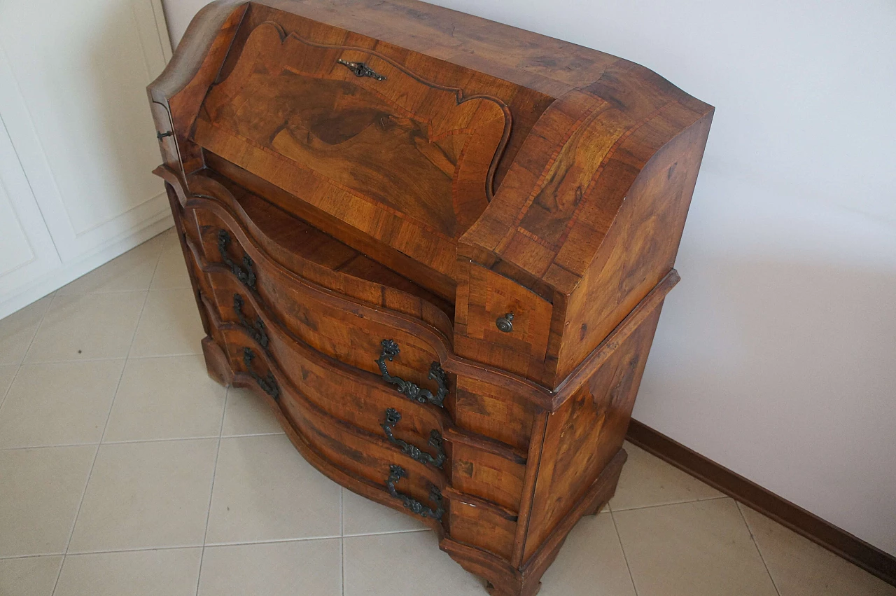 Walnut secretaire Bureau, late 19th century 4