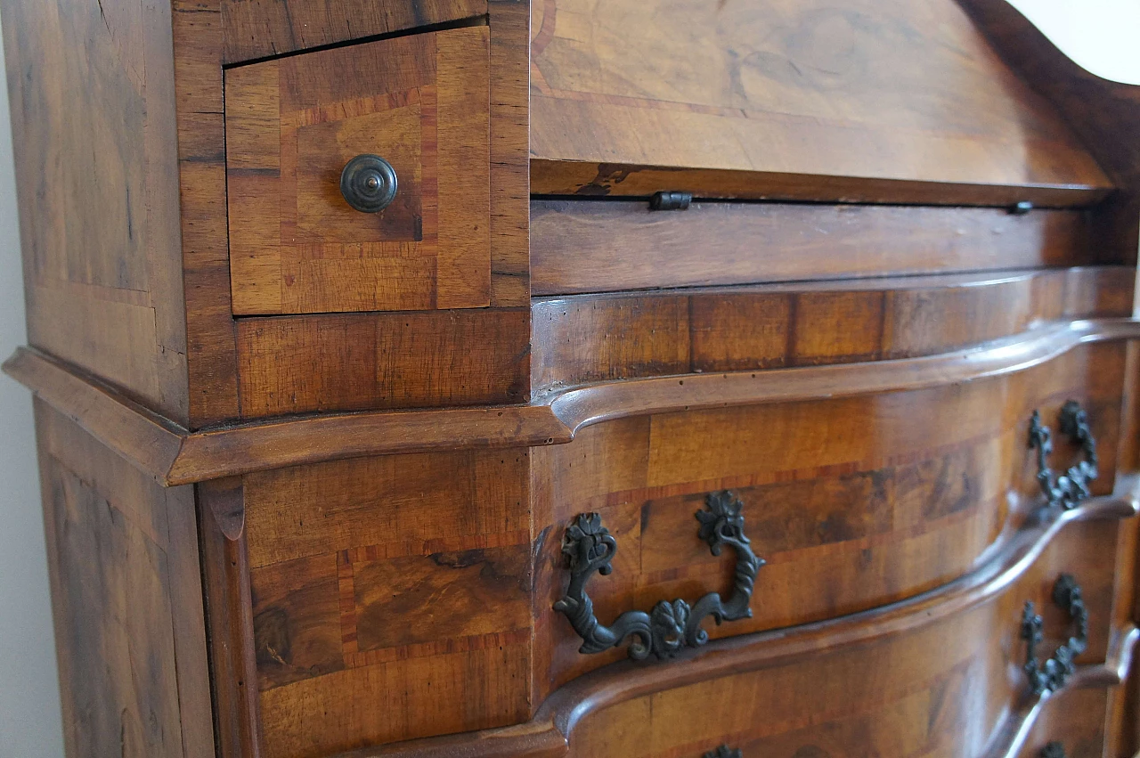 Walnut secretaire Bureau, late 19th century 6