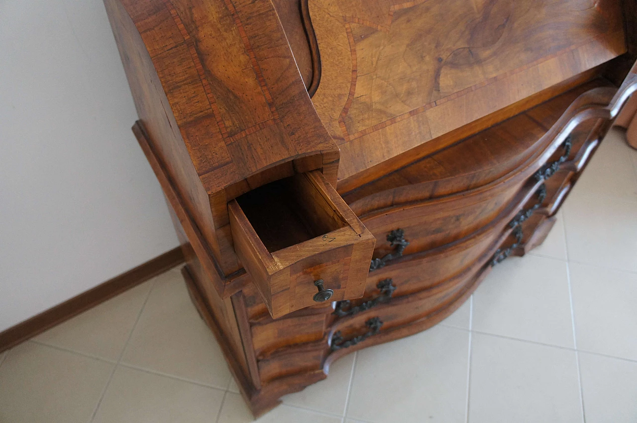 Walnut secretaire Bureau, late 19th century 13