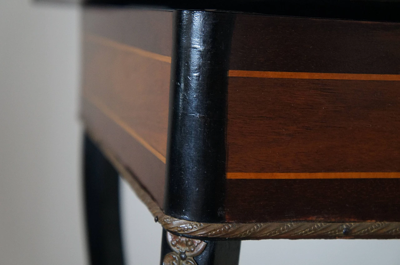 Napoleon III openable work side table with mirror inside, late 19th century 2