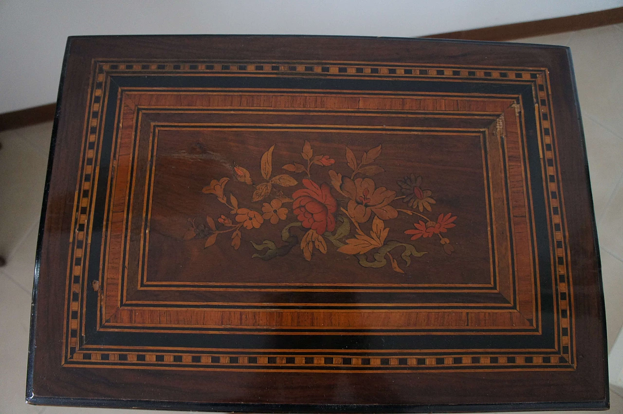 Napoleon III openable work side table with mirror inside, late 19th century 3