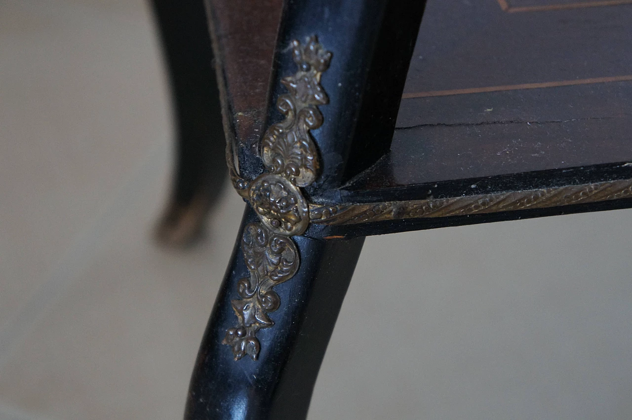 Napoleon III openable work side table with mirror inside, late 19th century 6