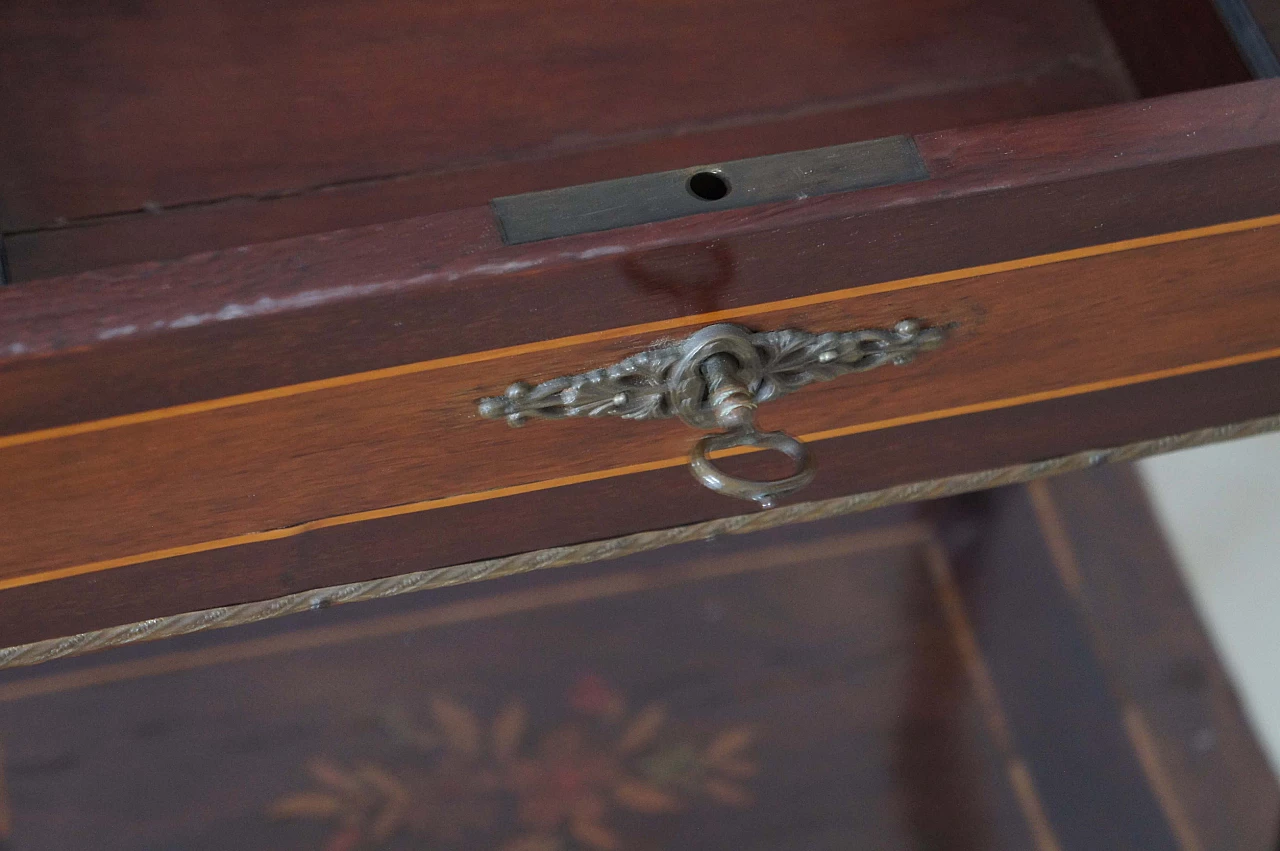 Napoleon III openable work side table with mirror inside, late 19th century 8