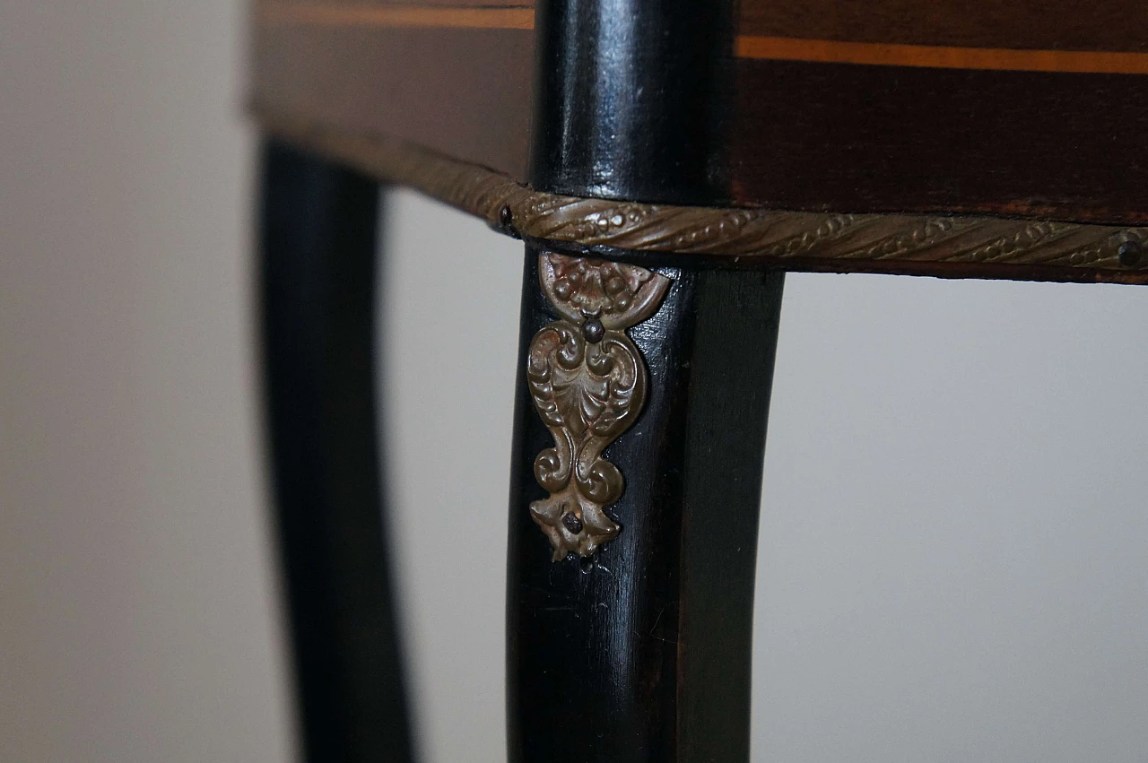 Napoleon III openable work side table with mirror inside, late 19th century 10