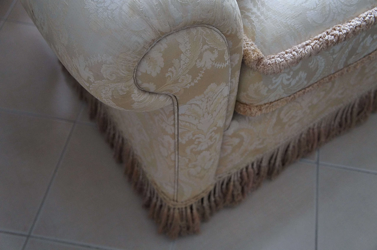 Beige damask fabric sofa 2